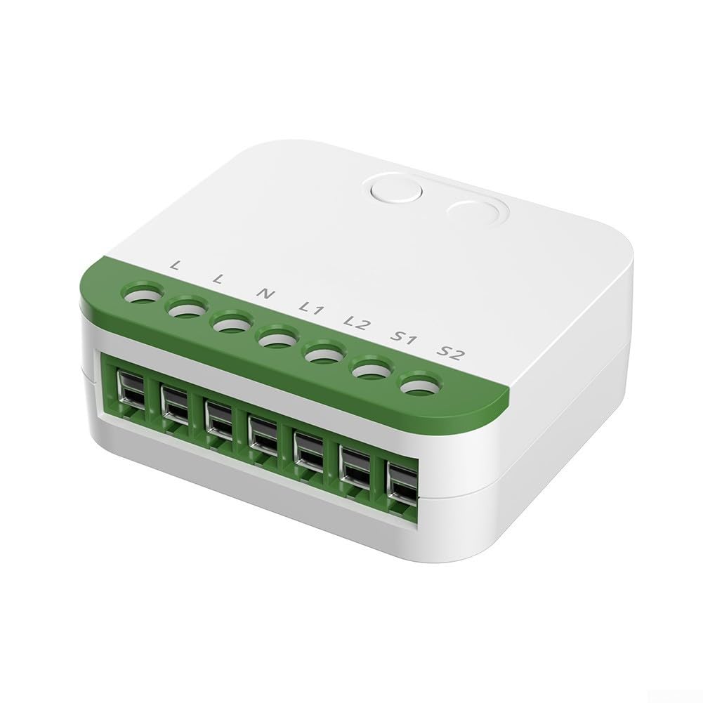 Smart Lichtschalter WLAN für mini 2-Wege Schalter für Alexa Google Assistant App Steuerung Neutralleiter 45x40mm Weiß
