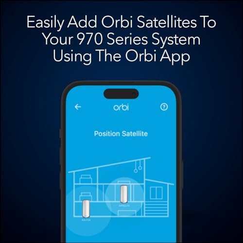 Image of NETGEAR Orbi 970 Series Quad-Band WiFi 7 Mesh Add-on Satellite (RBE970) - Works with Orbi RBE972S and RBE973S, Adds Coverage Up to 3,300 sq. ft., BE27000 802.11be (Up to 27Gbps)
