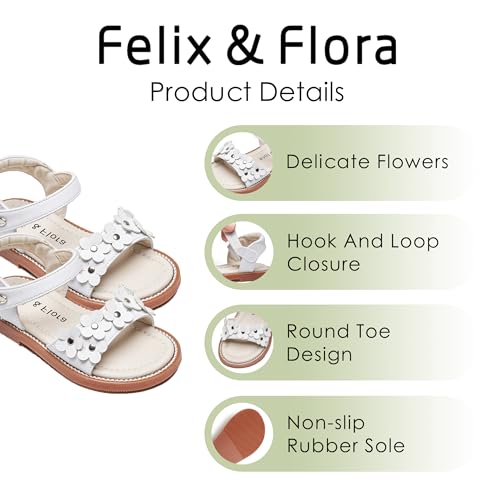 Image of Felix & Flora Toddler Girl Sandals - Little Girl Easter Dress Shoes Lightweight Open Toe Beach Holiday Flats