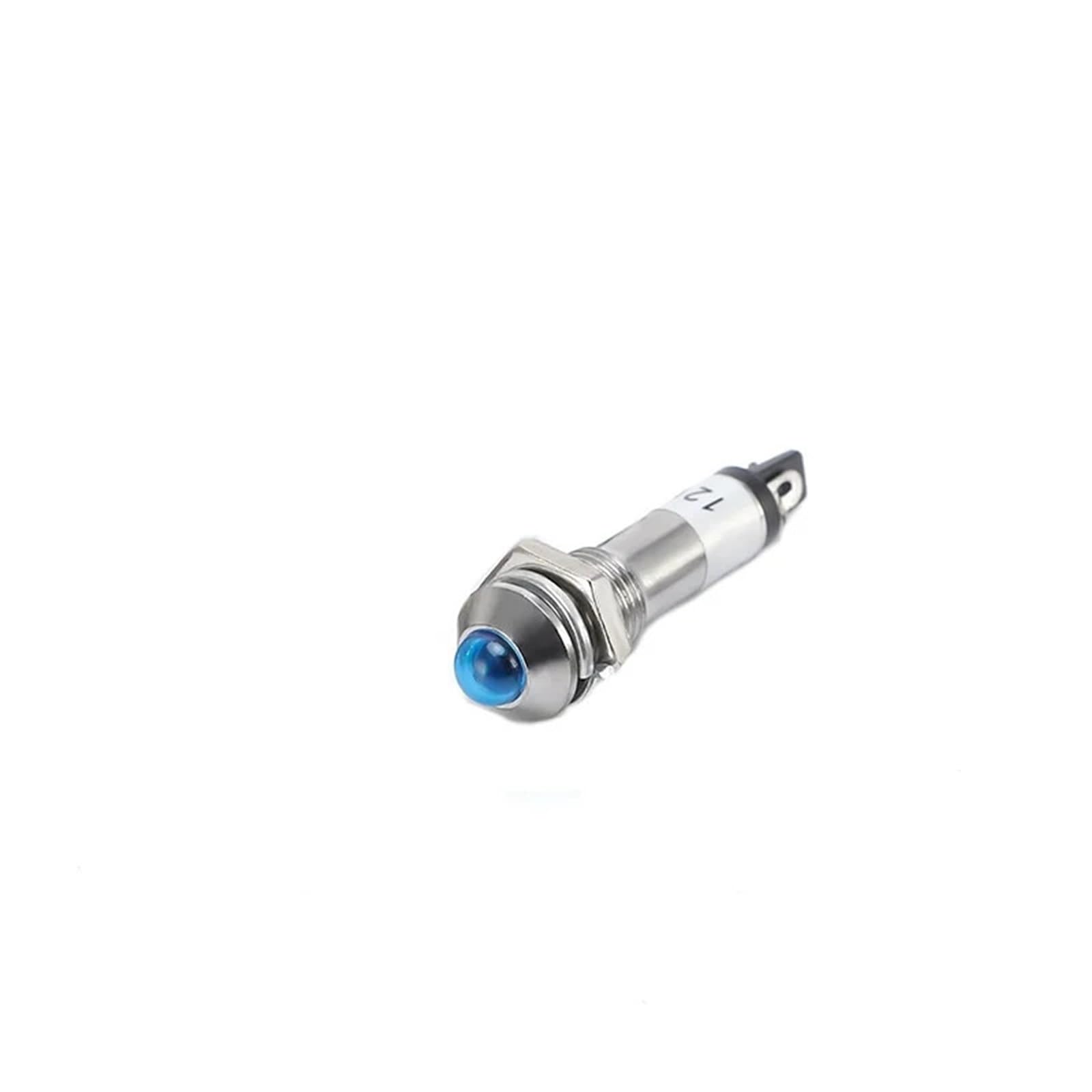 8 mm kleine LED-Arbeitsleuchte aus Metall XD8-2 Rund Kupfer Blau Weiß Rot Grün Gelb(3,5pcs,24 V)