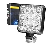 RAAMKA Arbeitsscheinwerfer 12V wasserdichte Arbeits Licht Bar Quadratischen Scheinwerfer 48W Arbeit Licht Scheinwerfer for LKW Off Road Nacht Fahr Licht for SUV Offroad Flutlicht (Color : White 1 PC)