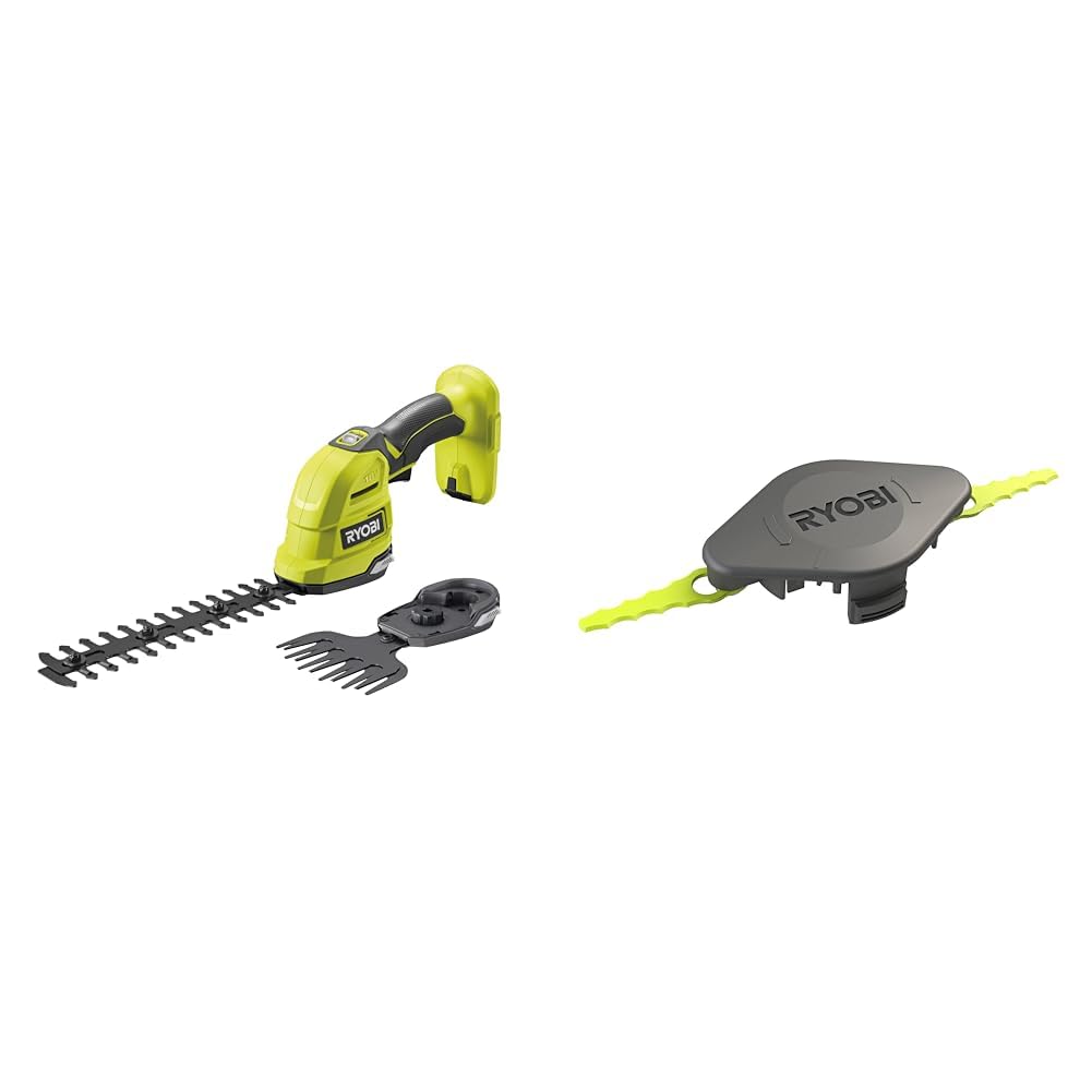 RYOBI 18 V ONE+ Akku-Gras- und Strauchschere RY18GSA-0 & Schlagmesser Sense Trimmer 5132004559 RAC155 Kunststoffmesser