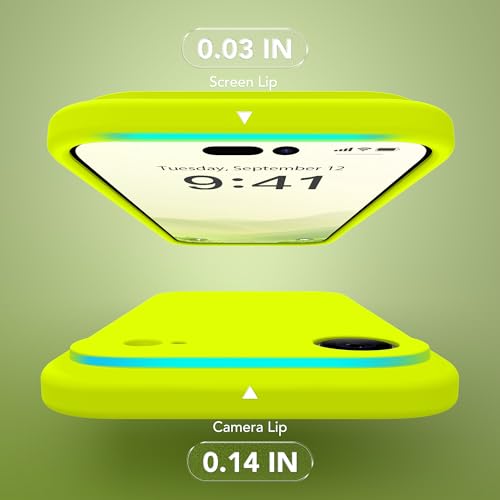 Image of Magnetic for iPhone Air Case, Compatible with MagSafe, [Full Camera Protection][Screen Protector] Silicone Shockproof Protective Phone Case for iPhone 17 Air 6.5 inch, Fluorescent Green