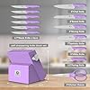 imarku 14-Piece Knife Set with Block, High Carbon Stainless Steel Kitchen Knives with Built-in Sharpener, Ergonomic Non-Slip Handle, Perfect for Home Cooks & Chefs, Purple