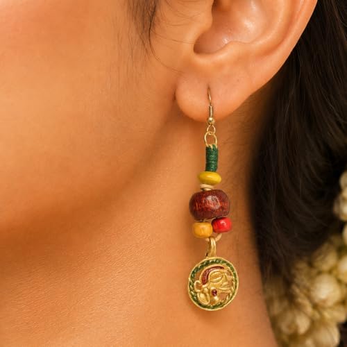 Image of Royal Queen & Empress Handcrafted Tribal Dhokra Earrings Collection for Women - Statement Ethnic Designs in Multiple Colours