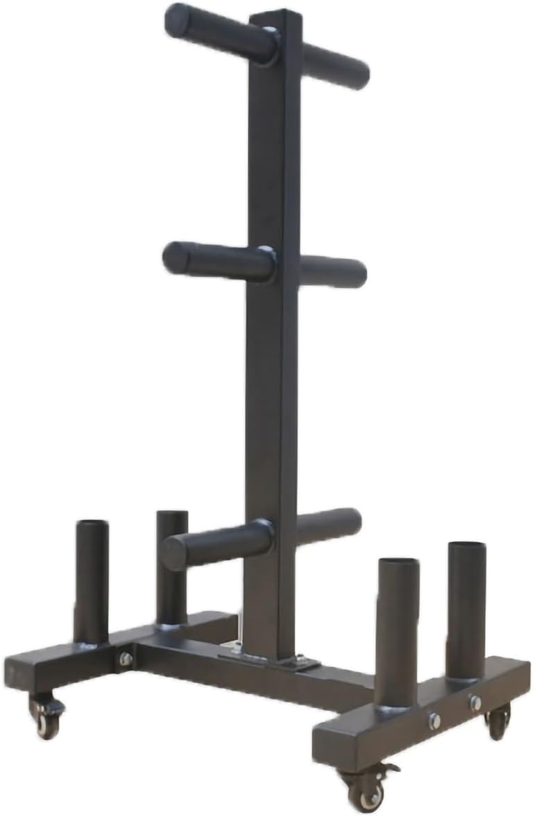 Bumper Weight Rack Tree for Plate, Professional Barbell Storage Organizer/Workout & Lifting Equipment, with Rolling Wheels