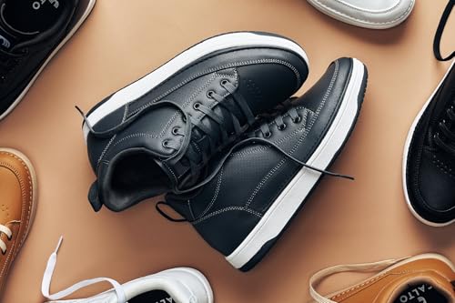 Image of CALTO Men's Invisible Height Increasing Elevator Shoes - Casual Low-top Leatherette Sneakers - 2.4 Inches Taller