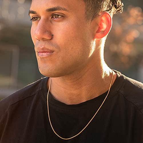 LIFETIME JEWELRY Crushed Herringbone Chain Necklaces for Women and Men 24k Gold Plated (22 inches, 2mm, Gold)3