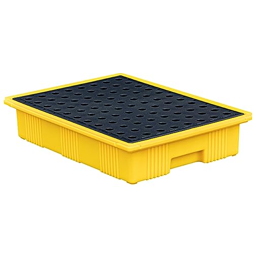 Paleta de contención de derrames, bandeja modular de polietileno para bidones de aceite, capacidad de carga de 50 kg, ideal para almacenes y fábricas