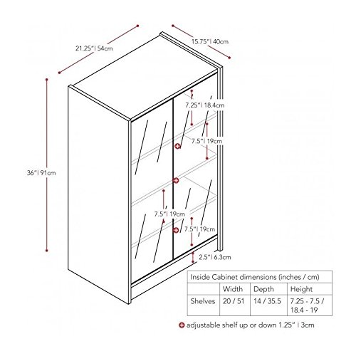 Pemberly Row Enclosed Component Stand in Ravenwood Black