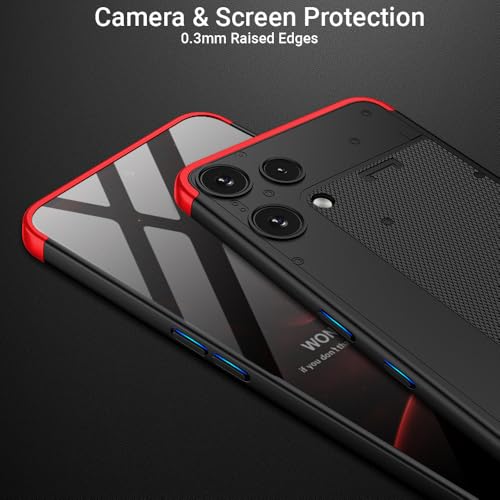 Image of Kapa Double Dip Full 360 Protection Back Case Cover for Nothing Phone 3A LITE (Red,Black)