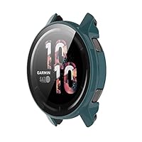 SeNool Custodia Compatibile con Garmin Forerunner 955, PC Cover Rigida con Vetro Temperato Protezione di Schermo, [Durezza 9H] Case per Garmin Forerunner 955 - Nero