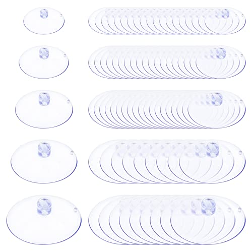 Glarks 80Pcs 25mm 30mm 35mm 40mm 45mm Suction Cups Set, 5 Size Rubber Anti-Collision Sucker Pads with Holes Without Hooks for Home Kitchen Bathroom Houseware Hanging Items