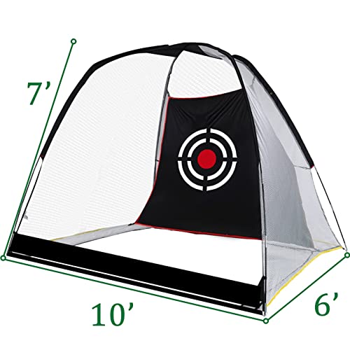 Golf Practice Hitting Nets For Backyard Driving Indoor Use Heavy Duty Practice Golf Driving Nets For Backyard Premium Portable Golf Impact Nets Cages With Frame And Net For Kids Men 10X7 Ft #TOP5