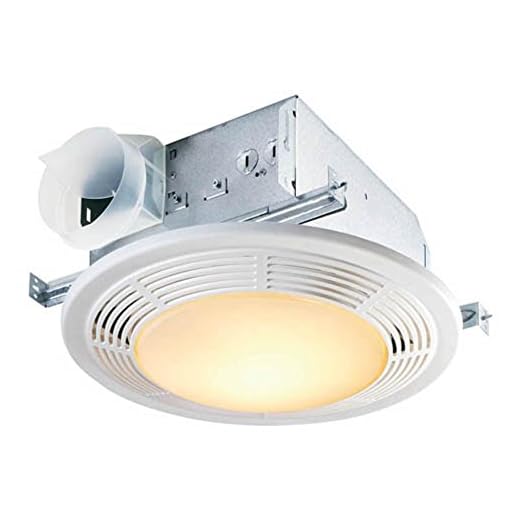 Broan-Nutone 8664RP Exhaust Fan and 100-Watt Incandescent Light with Glass Lens, Bathroom Ceiling Ventilation Fan, 100-Watts, 100 CFM,White