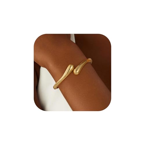 Fimhut Fashionable Ladies' Gold Bracelet - 14K Gold-Plated Bracelet, Thick