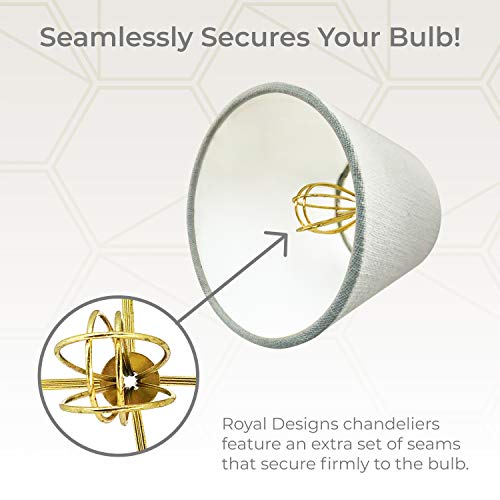 Image of Royal Designs, Inc. CS-1102-5TLNWH-6 Textured Linen Empire Chandelier Shade, 3 x 5 x 4.5, Textured Linen White, 6-Pack