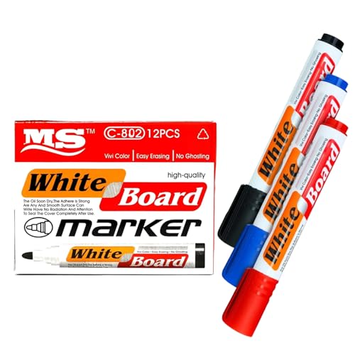 Image of Corslet 12 Pcs White Board Marker Pen Whiteboard Marker (8 Black, 3 Blue & 1 Red)