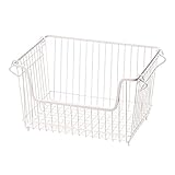 パール金属 ワイヤー 積み重ね バスケット Lサイズ スキット HB-5071 ホワイト