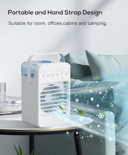Draagbare Air conditioner, Mini Luchtkoeler, USB Desktop Luchtkoelventilator Persoonlijke Airconditioning, 4 Snelheden & LED Lampjes & 2 Nevelnevels & Timer Luchtkoelventilator voor Thuis Binnenshuis - Afbeelding 4