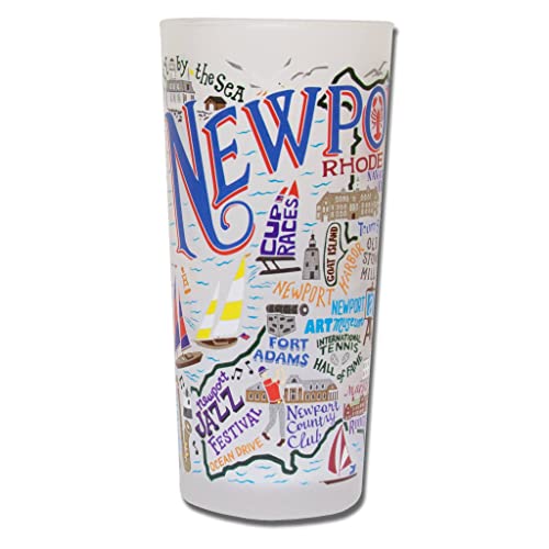 Catstudio Drinking Glass, Newport Frosted Glass Cup for Kitchen, Drinking Glasses, 15oz Dishwasher Safe Tumbler, Wedding Gifts