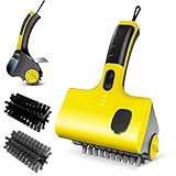 Grillreinigungsbürste, 2600 mAh wiederaufladbar, abnehmbare Bürstenköpfe, 360° drehbare Reinigung, One-Touch-Wasserspray, 2 Geschwindigkeitsstufen, ideal für Grill und Küche