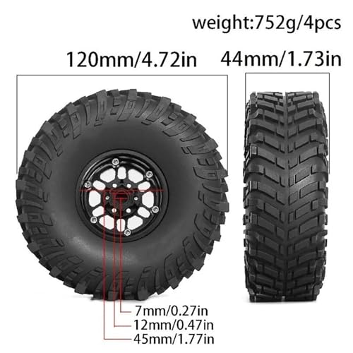 Accessoires Modèles RC Roues Beadlock 1.9 Finition Précision - 5