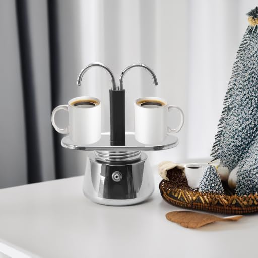 Caffettiera Espresso Portatile 2 Tazze In Acciaio Inox – Doppia Testa, Adatta A Fornelli, Leggera E Facile Da Pulire - 6
