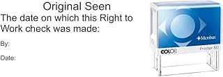 Handy Stamps | Right to Work Check Certified Stamp | Legal HR Stamp Documents 69mm x 30mm in Black Ink