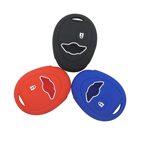 Happyit Silicone Car Key Case Cover Compatible with bmw Mini Cooper S R50 R53 1 Buttons (Blue) - Image 4