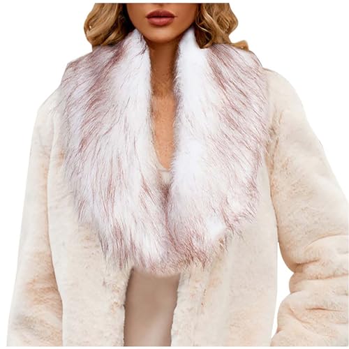 HGps8w Women's Winter Fake Faux Fur Scarf Wrap Collar Shawl Shrug Cold Winter Neck Warmer Elegant Bridal Wedding Cape