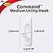 Command Medium Utility Hooks, White, 2-Hooks, 4-Strips, Organize Damage-Free