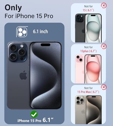 Image of FNTCASE for iPhone 15 Pro Magnetic Kickstand Case, Translucent Matte Blue
