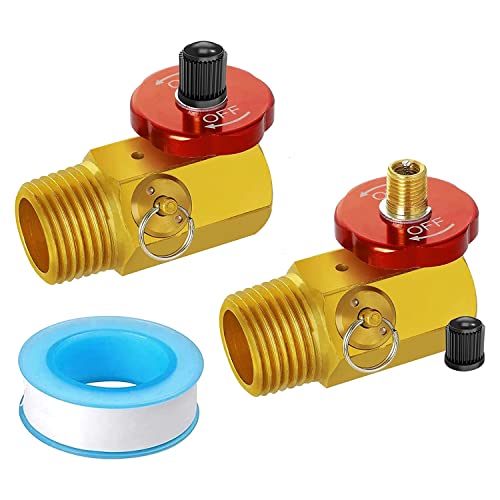 Pasuihcay 2 Pack Air Tank Manifold with Fill Port, Valve and 1/2 Inch NPT Tank x 1/4 Inch NPT Hose x 1/8 Inch NPT Gauge