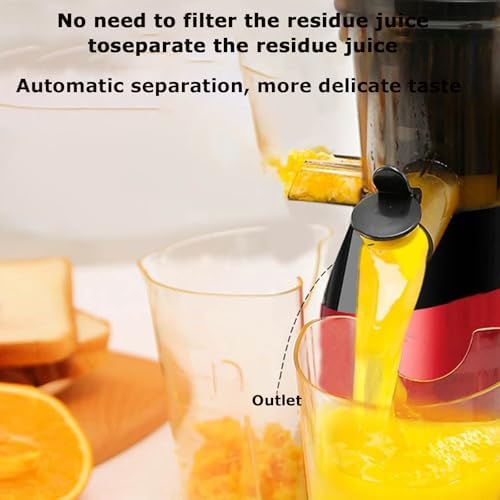 Spremiagrumi a freddo, spremiagrumi a masticazione lenta con grande scivolo di alimentazione, 200 W facile da pulire spremiagrumi per frutta e verdura