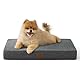 BEDSURE orthopädisches Hundekissen kleine Hunde - 61x41x8cm waschbares Hundebett mit 2 in 1 Memoryschaum, kuscheliges Hundematte Hundematratze, dunkelgrau