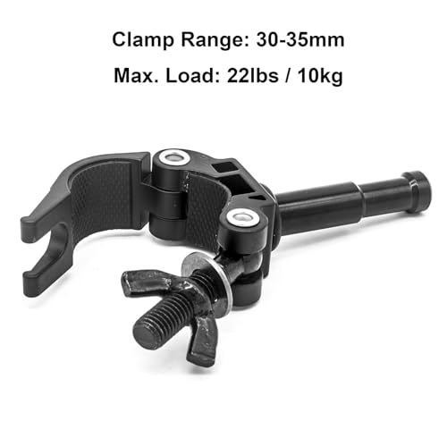 Image of PHOCUS Half Coupler Clamp with 5 /8 inch Pin, Photography Heavy Duty Truss Clamp for Round Tube to Support Studio Lighting, LED Ring Lights, Video Equipment (Clamp Range: 30-35mm)