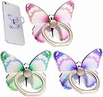 3 Pcs mignon Butterfly Cell Phone Support de sonnerie de Butterfly métal mignon Betterfly cellulaire Support de l'anneau 360°Rotation Finger Stand Kickstand Universel