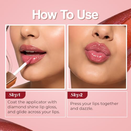 Image of Maliao Time To Shine Lip Gloss (Spring Glow, 6.5ml) | High Shine Lip Gloss with Intense Colour & Luxe Shimmer | Highly Pigmented, Smooth-Gliding Glossy Lip Makeup | Non-Sticky, Lightweight & Infused with Vitamin E