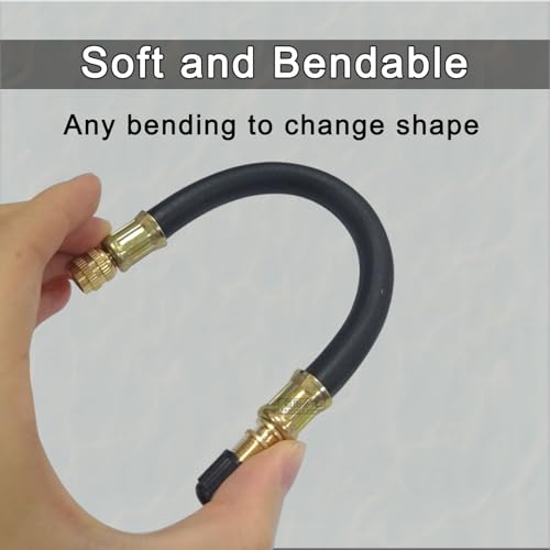 Image of 4PCS Valve Stem Extension, 8.25 Inch Flexible Schrader Valve Stem Extenders | Tire Valve Adaptor Compatible for Motorcycles, Harleys, Stroller, Bicycles and Portable Air Compressor