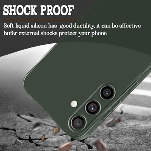 Image of Back Cover for Samsung Galaxy S24 FE 5G | Full Camera Protection | Premium Liquid Silicon Case | Flexible Bumper Case for Samsung Galaxy S24 FE 5G (Military Green)