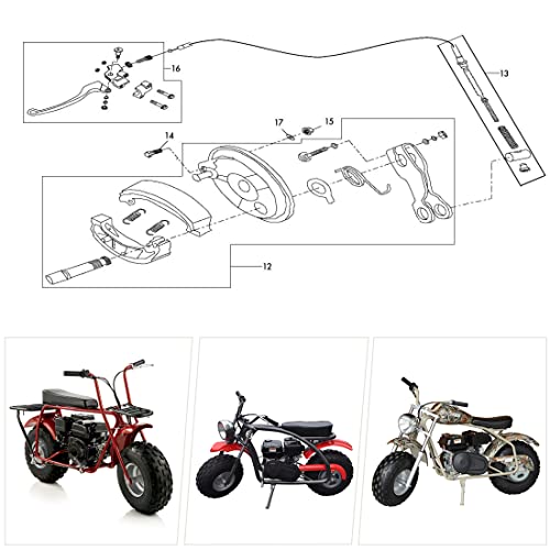 Yoxufa Rear Drum Brake Cover Shoe Assembly For Coleman Bt200X Ct200U Trail 200 Ct200U-Ex Ct200U-A Ct200U-Ac 196Cc 6.5 Hp Powersports Mini Bike Parts #TOP3
