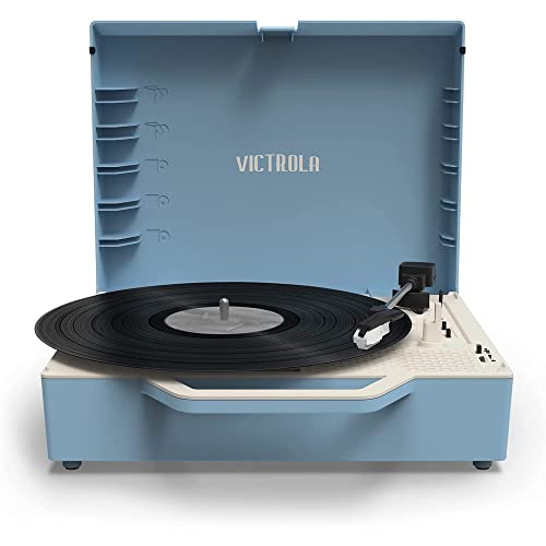 VICTROLA RE-Spin Platine Vinyle ECO CONCUE Bleu - Les Beatles, Paul McCartney, John Lennon, RIngo Starr, George Harrison VICTROLA RE-Spin Platine Vinyle ECO CONCUE Bleu – Image 3