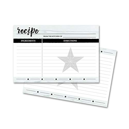 Fiches recettes de cuisine rectoverso blanc style rustique étoile