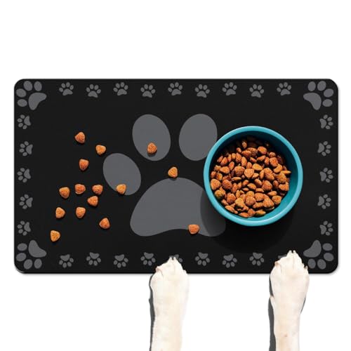 Dog Food Mats for Floor, Absorbent Pet Food Mat - Cat Feeding Mat Quick Dry Dog Bowl Mats for Water Pet Supplies Feeding Placemat 12