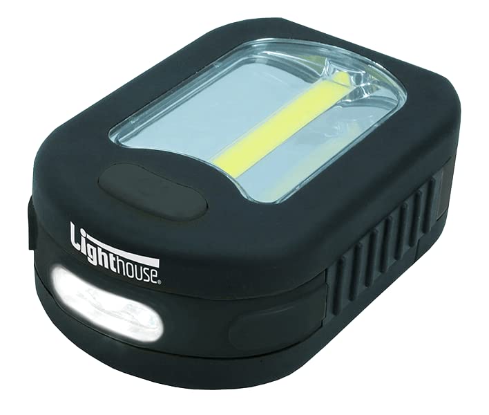 Lighthouse Torches L/H200LAMP 3 Function LED Lamp With Magnet and Hook - 200Lm - 3xAAA Batteries Included, Black Or Yellow, 95 x 65 x 35mm