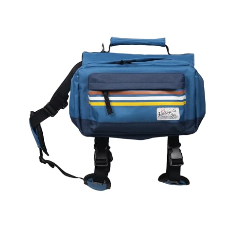 HOWLIDAYS CO. Hunderucksack Geschirr für mittelgroße und große Hunde – Wanderrucksack für Hunde | Hunderucksack mit Griff | Hund Outdoor Satteltasche zum Wandern, Camping & Tagesausflüge |