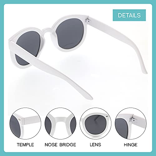 Image of zeroUV - Round Retro Oversized Sunglasses for Women with Colored Mirror and Neutral Lens 53mm