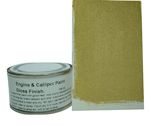 1 x 150ml Gold Heat Resistant Brake Calliper and Engine Block Paint. Caliper Engine Bay