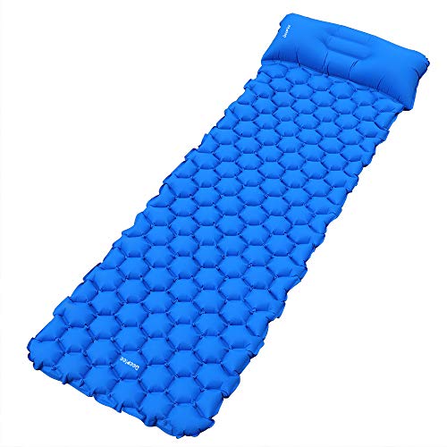 Deeplee 【夏セール開催中】エアーマット テントマット キャンプマット エアーベッド アウトドア キャンピングマット 超軽量 耐水加工 寝袋 キャンプ アウトドア マット ピロー付き コンパクト 40Dナイロン TPU生地 花見 防災用品 山登り テント泊 車中泊 収納袋付き